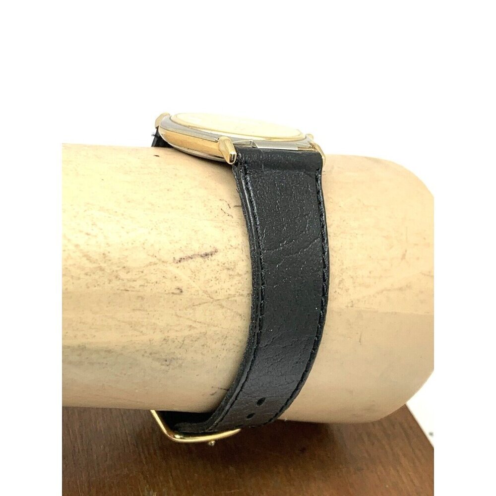 Michele Fleischmann's Womens Watch Swiss Quartz Two Tone Black Leather Band 31mm - Picture 11 of 13